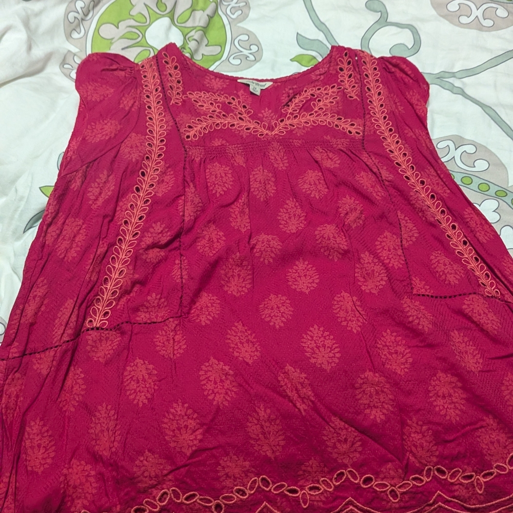 Lucky Brand Pink Embroidered Blouse - Picture 4 of 5